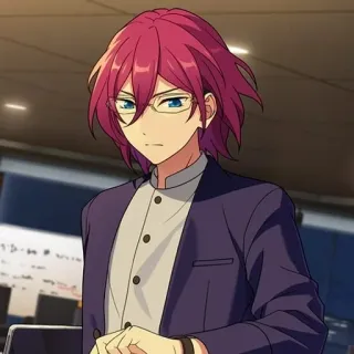 💊 562edb70 アニメ, キャラクター, メガネ, 赤髪, スーツ telegram sticker