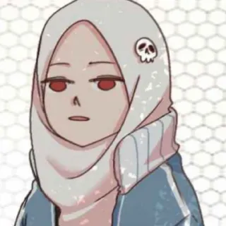 😄 1513db5c anime, cartoon, hijab, muslim, girl, skull telegram sticker