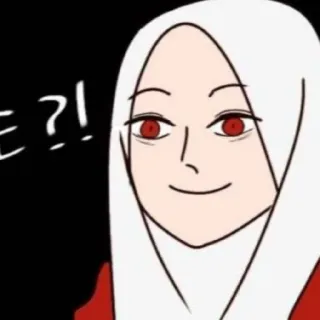 😄 23b35b7d WE?! cartoon, woman, red eyes, character, illustration telegram sticker