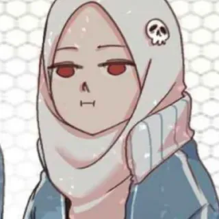 😄 3fe83a69 anime, muslim, girl, hijab, skull, cartoon telegram sticker