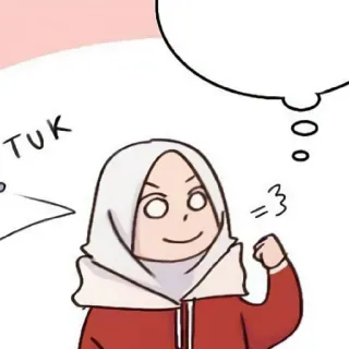 😄 67de489b TUK woman, hijab, cartoon, drawing telegram sticker