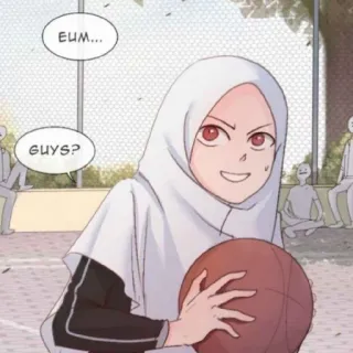 😄 d814d863 EUM...
GUYS? hijab, basketball, anime, cartoon, female, ball, sports telegram sticker