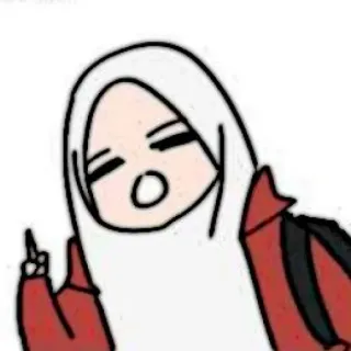 🧨 129394dc stiker, kartun, gadis, hijab, jari tengah whatsapp sticker