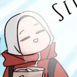 🧨 89b9ee52 SI kartun, hijab, wanita, ilustrasi whatsapp sticker