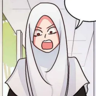 🧨 aba4f260 wanita, hijab, muslim, gaya anime, kartun, potret whatsapp sticker