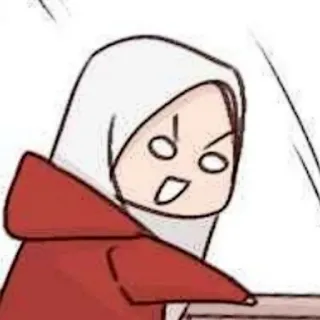 🧨 b6f61f93 kartun, marah, wanita, anime, jengkel, kerudung whatsapp sticker