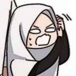 🧨 de9dc64f kartun, jengkel, kesal, kerudung, frustrasi, ekspresi whatsapp sticker