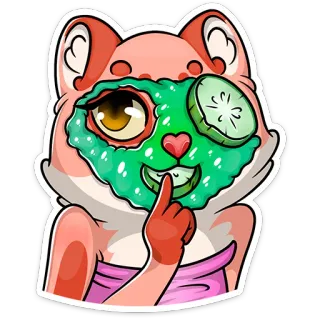 👽 0b417d5e 동물, 고양이, 미용, 스파, 쉿, 손가락 telegram sticker