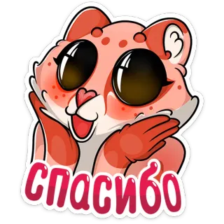 🤩 26ae17c9 спасибо 감사, 고양이, 귀여운, 동물, 인사, 러시아 telegram sticker