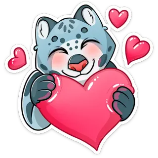 💕 57386a59 고양이, 하트, 사랑, 귀여운, 동물, 스티커, 만화 telegram sticker