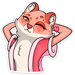 😉 61e552d1 만화, 고양이, 동물, 분홍색, 귀여운, 하트, 스티커 telegram sticker