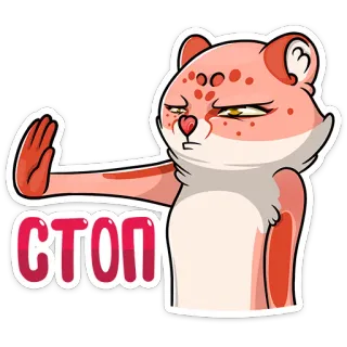 🤚 65b604c8 СТОП 멈춤, 고양이, 동물, 정지, 러시아 telegram sticker