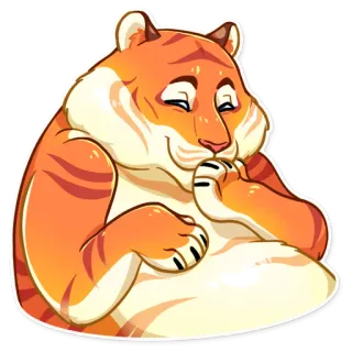 😊 7cca7af5 tiger, animal, cute, sticker, mammal, orange, striped telegram sticker