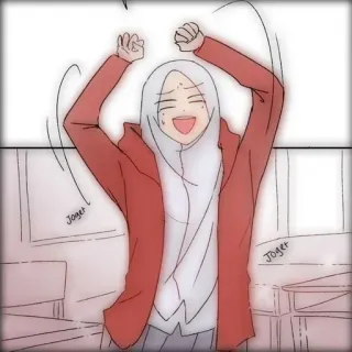 🤸‍♀ 36f5b431 Joget счастливый, мусульманин, хиджаб, праздник, танцы, радостный telegram sticker