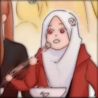 🤸‍♀ 60ed2b59 Хиджаб, Мультфильм, Еда, Мусульманин, Девушка, Череп telegram sticker