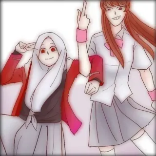 🤸‍♀ bd4ba695 аниме, мультфильм, средний палец, оскорбительный жест, девушка, женщина telegram sticker