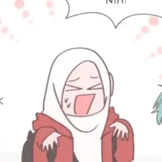 💬 1e7ed175 NIH? 히잡, 만화, 애니메이션, 여성, 여자, 웃음 telegram sticker