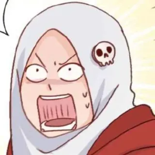 ℹ️ aaec557e 漫画, イスラム教徒, ショック, ヒジャブ, 表情, ポートレート, 女性 telegram sticker