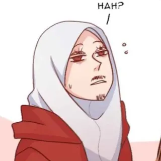 ℹ️ b298d6a7 HAH? 漫画, キャラクター, 面白い, 表情, ヒジャブ telegram sticker