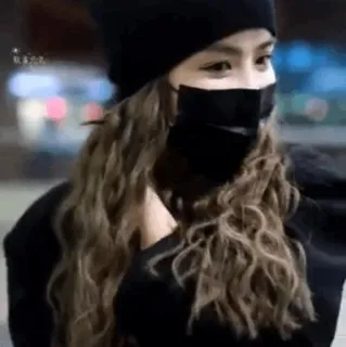 💣 4cf3b530 wanita, masker, topi, orang, mode whatsapp sticker