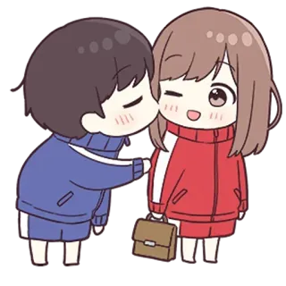 💙 90e6933a アニメ, カップル, キス, 漫画, 愛, 制服 telegram sticker