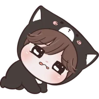 😼 e8af2f52 ちび, かわいい, カワイイ, アニメ風, 漫画, ステッカー telegram sticker