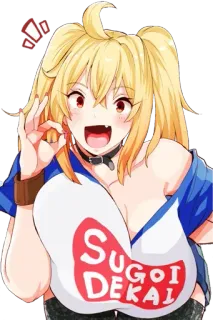 😒 15df2808 SUGOI DEKAI Anime, Kreskówka, Japoński, Dziewczyna, Sugoi, Dekai telegram sticker