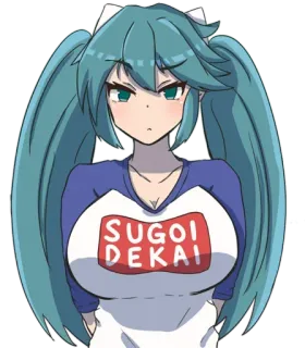 😳 5004fd41 SUGOI DEKAI! Anime, Dziewczyna, Japoński, Kreskówka, Humor telegram sticker