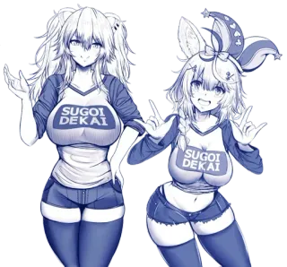 😒 b5b1c6ec SUGOI DEKAI Dziewczyny anime, Sugoi Dekai, Fanart, Kreskówka, Ilustracja telegram sticker