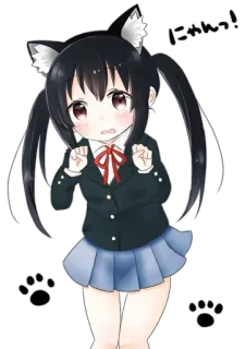 😸 5a678e1c にゃん! 动漫, 可爱, 猫耳, 猫, 卡哇伊, 贴纸 telegram sticker