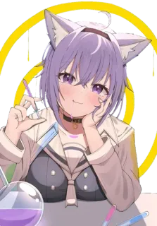 😳 00e7cdf4 Anime, Chica gato, Química, Laboratorio, Dibujos animados, Ciencia telegram sticker
