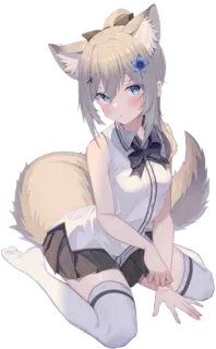 😍 59217f47 Anime, Chica lobo, Kemonomimi, Chica anime, Lindo, Anthro telegram sticker