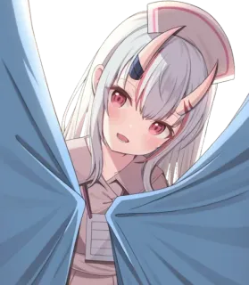 😀 a5168433 Anime, Lindo, Cuernos, Enfermera, Chica anime, Dibujos animados telegram sticker