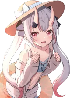 😆 b92e804c Anime, Chica, Demonio, Sombrero, Lindo, Kawaii, Personaje telegram sticker