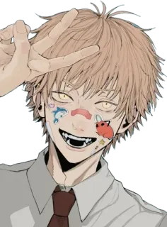😏 336422fb Denji Chainsaw Man anime, manga, chainsaw man, denji, character, sticker, cartoon telegram sticker
