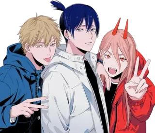 😜 3c0577e1 anime, cartoon, characters, pose, peace sign telegram sticker