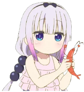 🤤 0961efac Kanna Kamui Miss Kobayashi's Dragon Maid Anime, Smok, Słodkie, Dziewczyna, Kanna, Miss Kobayashi's Dragon Maid telegram sticker