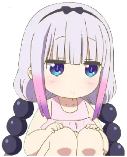 😒 114cc79f Kanna Kamui Miss Kobayashi's Dragon Maid Anime, Kanna Kamui, słodkie, smok, Chibi telegram sticker