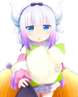 😳 c3394592 Kanna Kamui Miss Kobayashi's Dragon Maid Anime, Kanna, Kanna Kamui, Smok, Pokojówka, Słodkie telegram sticker