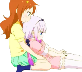 😔 c64f018e Kanna Kamui Miss Kobayashi's Dragon Maid Anime, Przyjaźń, Słodkie, Kawaii, Kanna Kamui, Smoczyca Kobayashi telegram sticker
