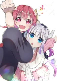 🙀 e8e82c0a Kanna Miss Kobayashi's Dragon Maid Anime, Smok, Kanna, Kreskówka, Kawaii, Słodkie telegram sticker