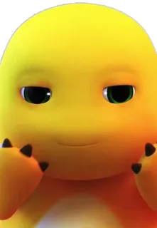 😆 0b2c9b06 Dinotaeng süß, dinosaurier, gelb, cartoon telegram sticker