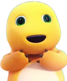 😜 1a80dc83 süß, dinosaurier, cartoon, gelb telegram sticker