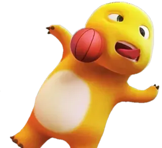 😨 1b6b186f Dinosaurier, gelb, süß, Basketball telegram sticker