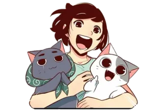 😸 0be4b708 ragazza, gatti, anime, carino, animale domestico telegram sticker