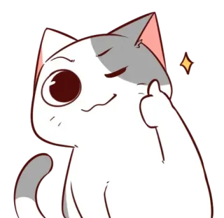 😸 2ace9ff2 gatto, animale, sticker, cartone animato, gesto, dito medio telegram sticker
