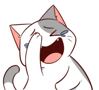 😸 32424f55 gatto, ridere, piangere, cartone animato, sticker, emoticon, emozione telegram sticker