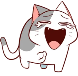 😸 45f8ddb4 gatto, ridere, anime, adesivo, cartone animato telegram sticker