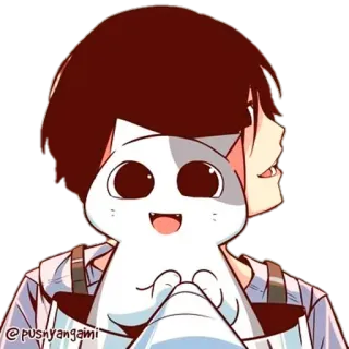 😸 543397a8 @pushnyangami cartone animato, gatto, anime, adesivo, carino telegram sticker