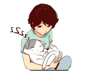 😸 6d6243c3 LOL cartone animato, ragazza, gatto, lol, ridere telegram sticker